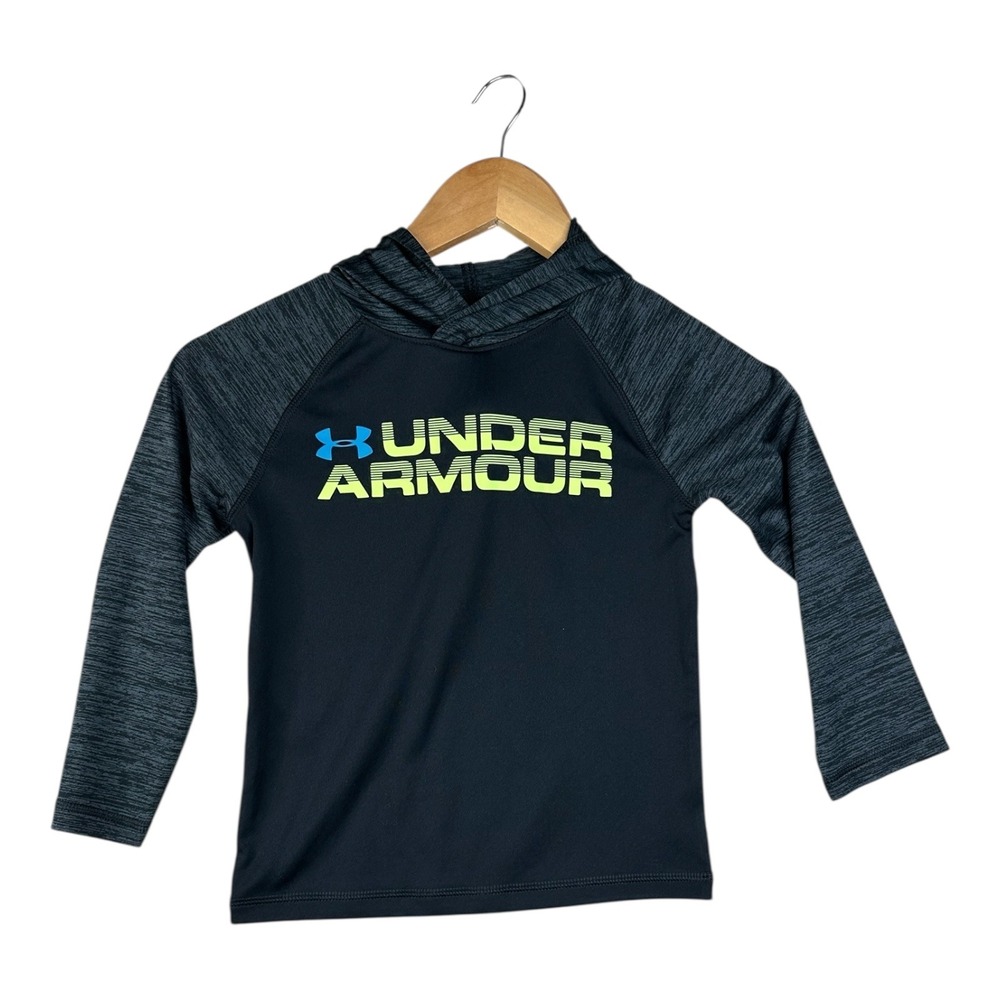 New‎ Under Armor Youth Hooded Pullover Sweater size 4 Black/Gray